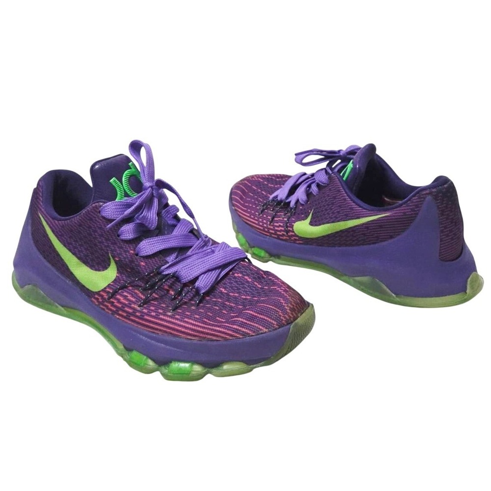 Nike‎ KD 8 GS Suit Shoes Sz 7Y Women 8.5 Court Purple Green Strike Sneakers